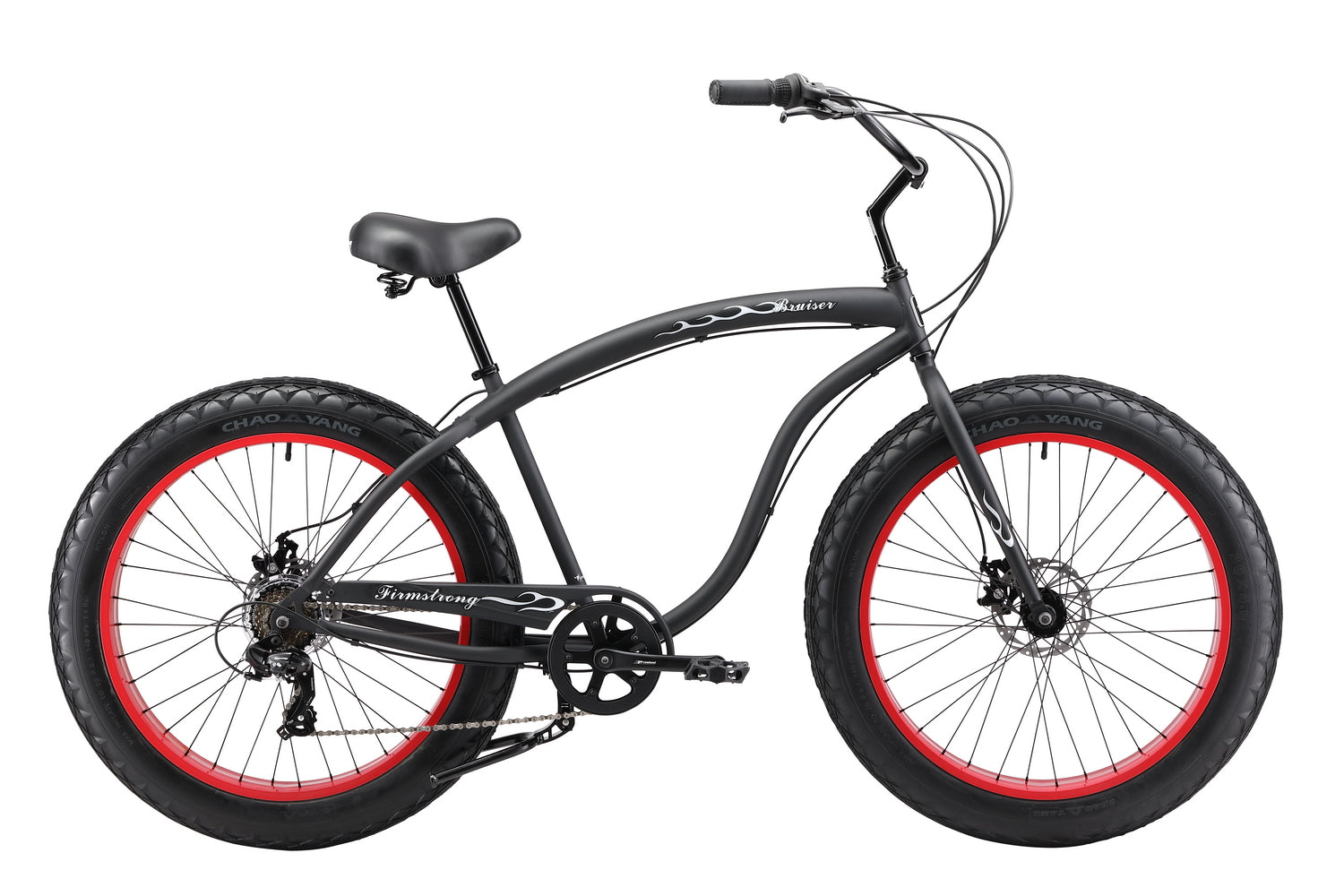Firmstrong Bruiser 7âspeed fatâtire beach cruiser in matte black