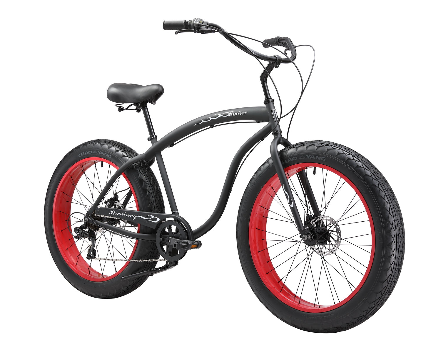 Firmstrong Bruiser 7âspeed fatâtire beach cruiser in matte black