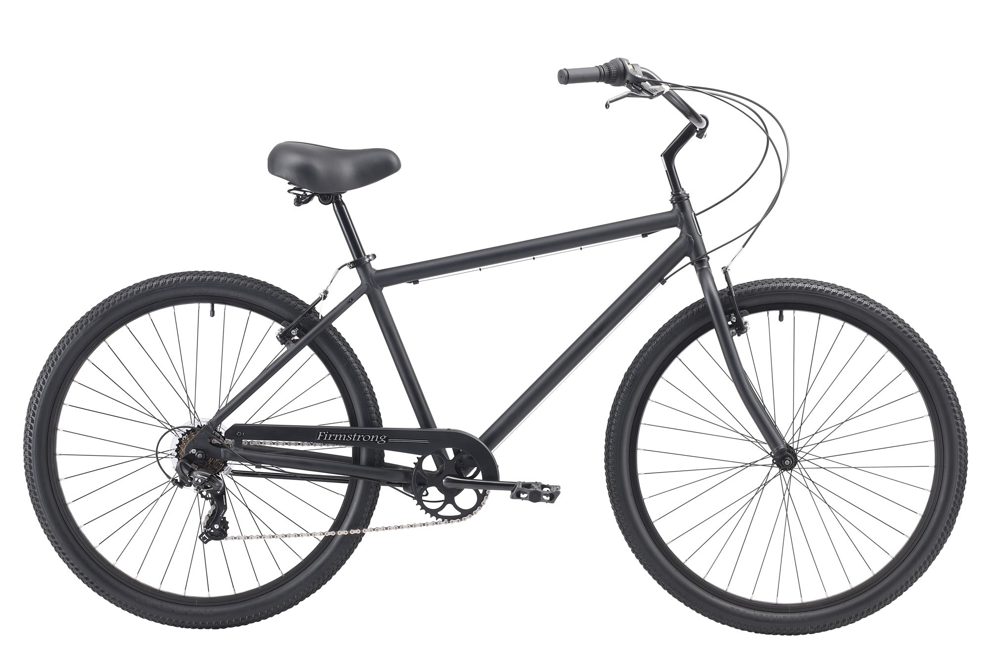 Firmstrong 29” Black Rock 7-Speed Cruiser - Matte Black, Heavy Duty, Men's Comfort Bike