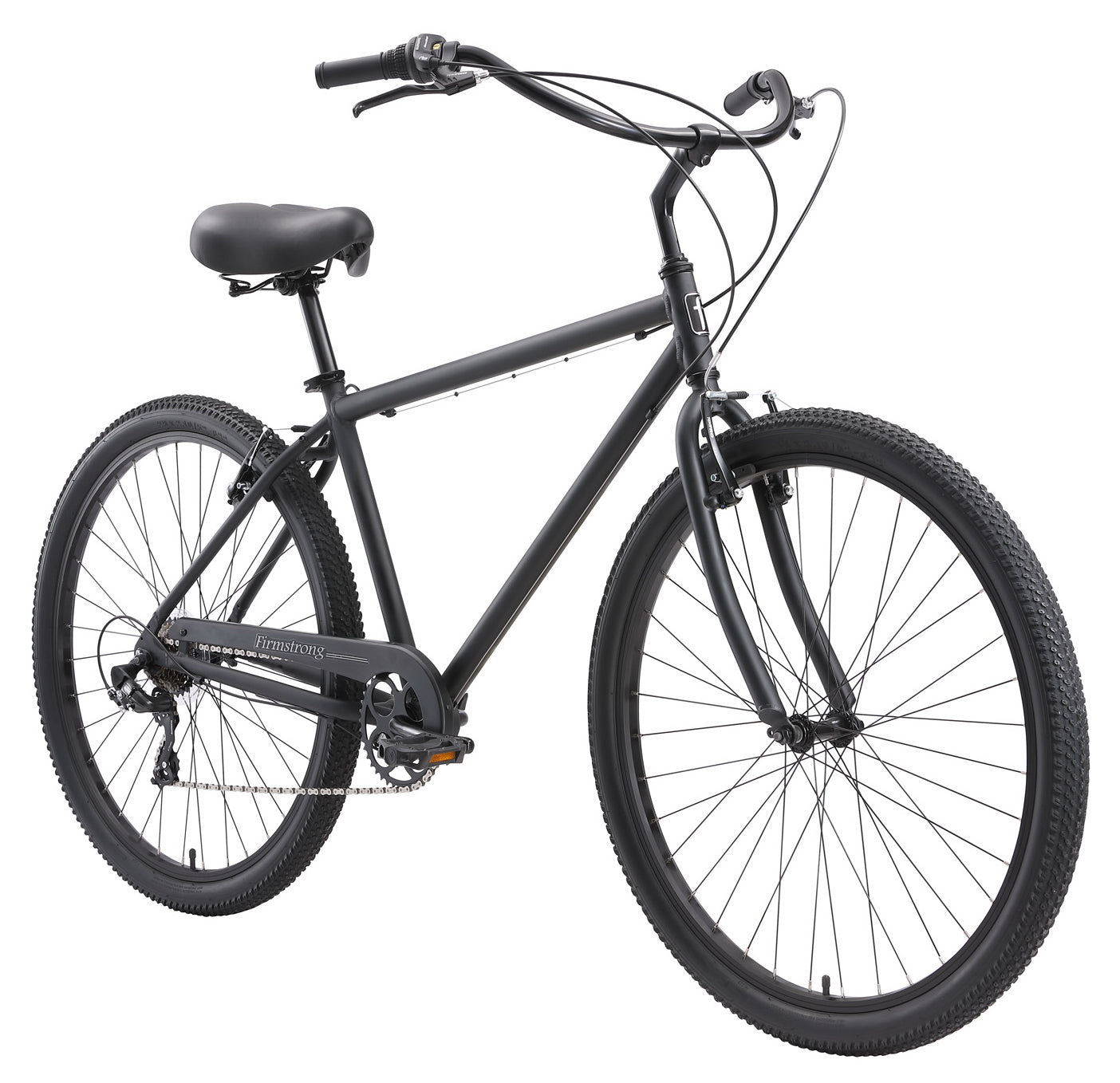 Firmstrong 29” Black Rock 7-Speed Cruiser - Matte Black, Heavy Duty, Men's Comfort Bike